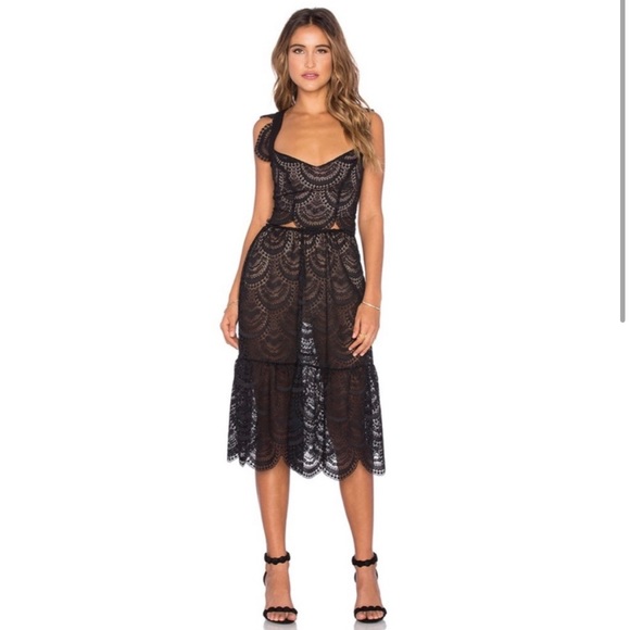 For Love And Lemons Dresses & Skirts - FOR LOVE AND LEMONS ROSALITA SKIRT AND CROP TOP SET BLACK - LARGE - Like New!